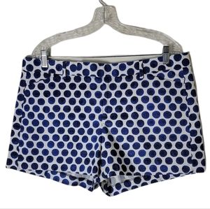 GAP perfectly refined polka dot shorts women size 14 blue white high rise preppy